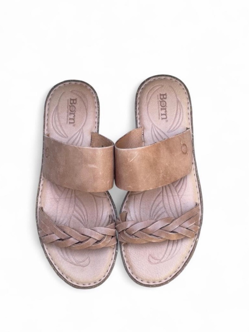 Børn Cherita Tan Braided Leather Slide Sandals 9M NWOT - Picture 4 of 7